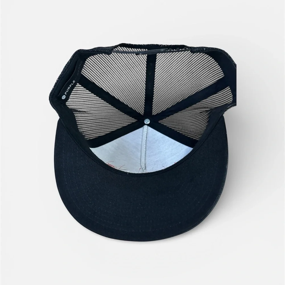Black Snapback Hat with Red 'PURPLE ATL' Design